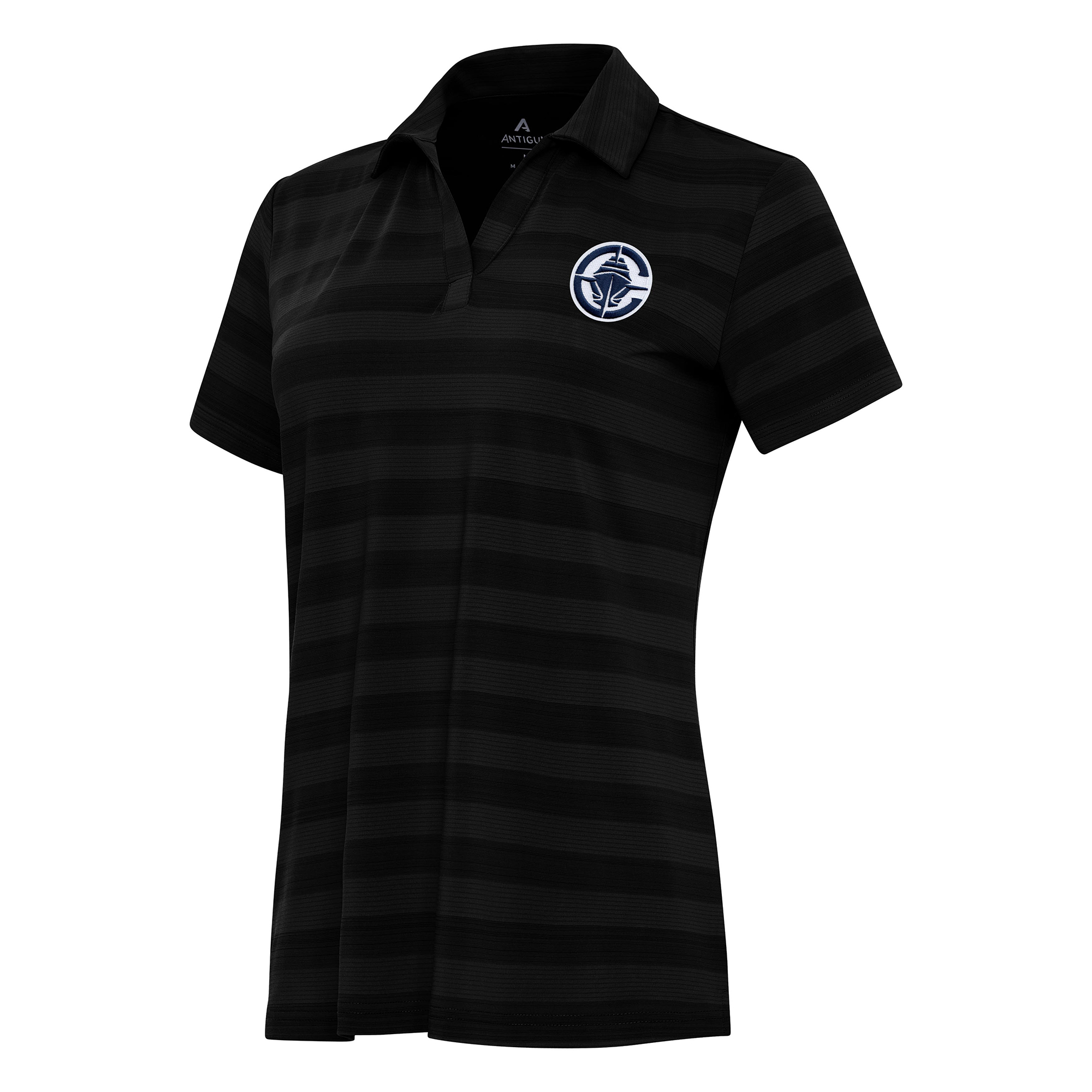 Women's Antigua Black LA Clippers Tunnel Polo
