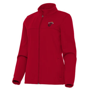 Women's Antigua Red Miami Heat Links 2 Full-Zip Golf Jacket