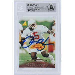 Derrick Brooks Tampa Bay Buccaneers Autographed 1995 Pinnacle #226 Beckett Fanatics Witnessed Authenticated Rookie Card