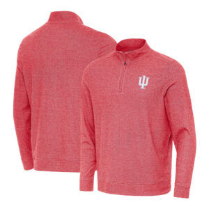 Men's Antigua Crimson Indiana Hoosiers Subtle Quarter-Zip Pullover Top