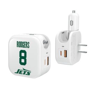 Keyscaper Aaron Rodgers New York Jets Ready 2-in-1 USB Charger