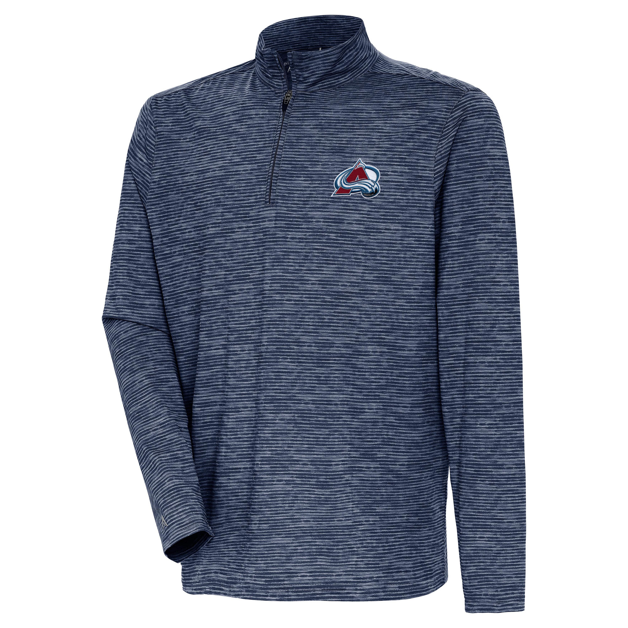Men's Antigua Heather Navy Colorado Avalanche Determined Quarter-Zip Sweatshirt