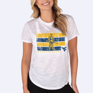 Women's Concepts Sport  White West Virginia Mountaineers Infuse Lightweight Slub Knit T-Shirt