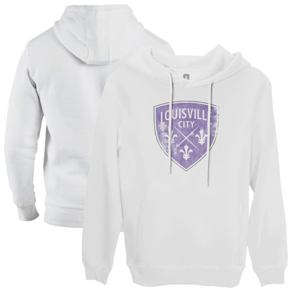 Men's 1863FC White Louisville City FC Color Badge Fleece Pullover Hoodie