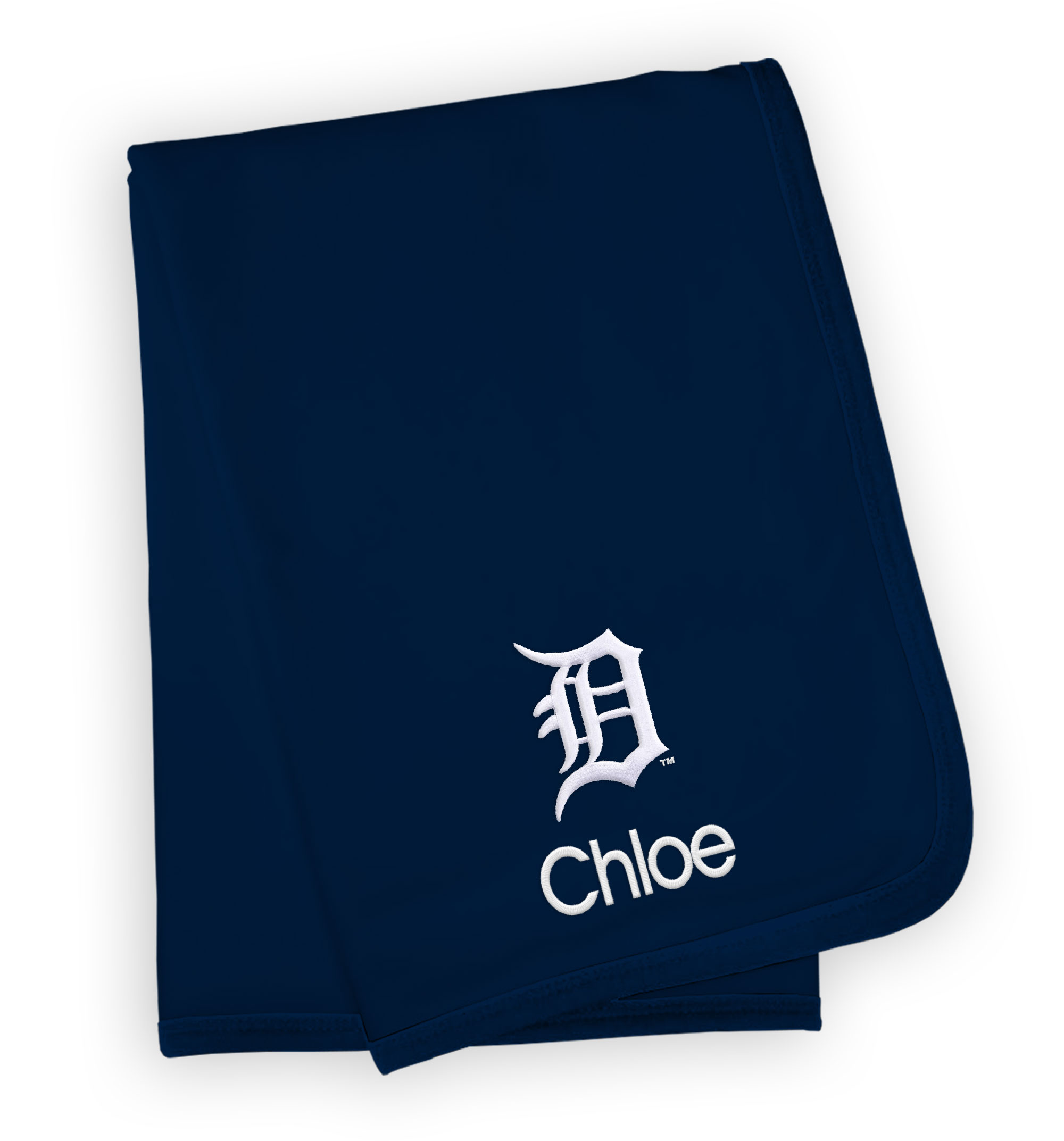 Infant Navy Detroit Tigers Personalized Blanket