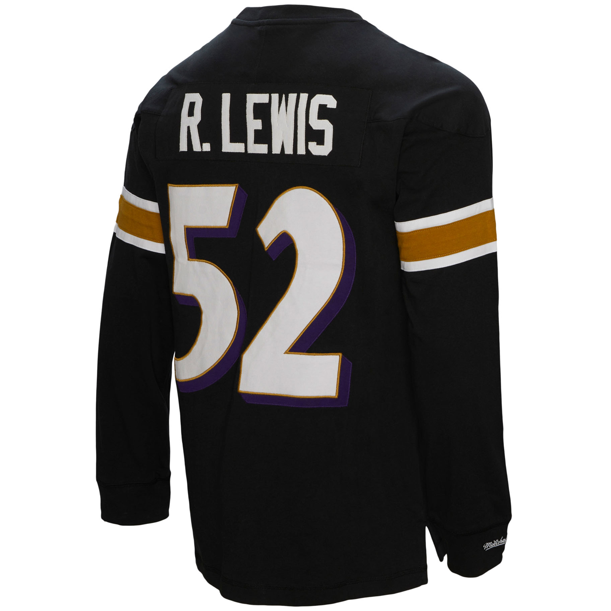 Men's Mitchell & Ness Ray Lewis Black Baltimore Ravens Throwback Retired Player Name & Number Long Sleeve Top - Image 9