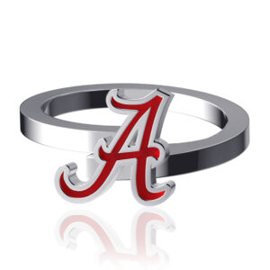 Dayna Designs Alabama Crimson Tide Bypass Enamel Silver Ring