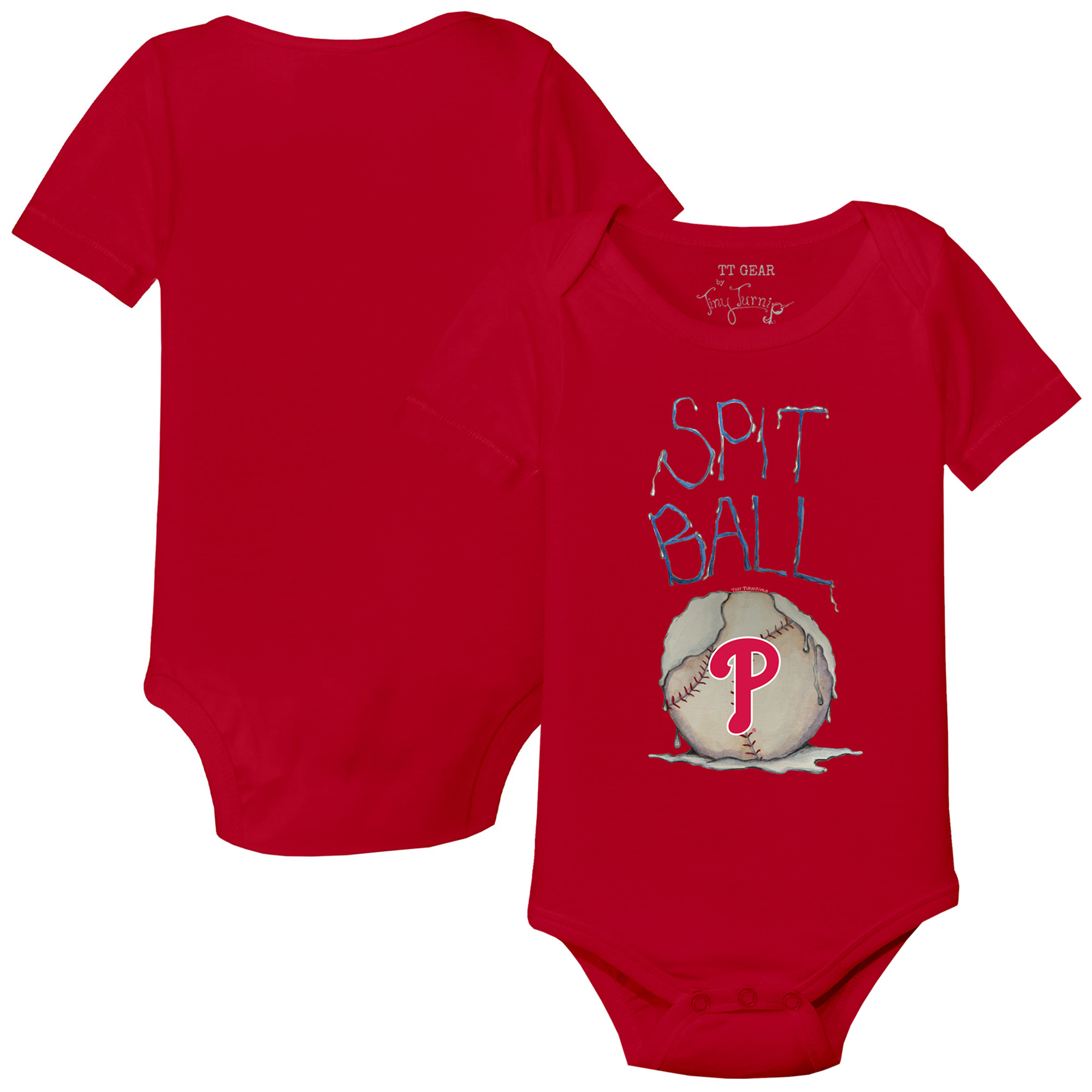 Infant Tiny Turnip Red Philadelphia Phillies Spit Ball Bodysuit