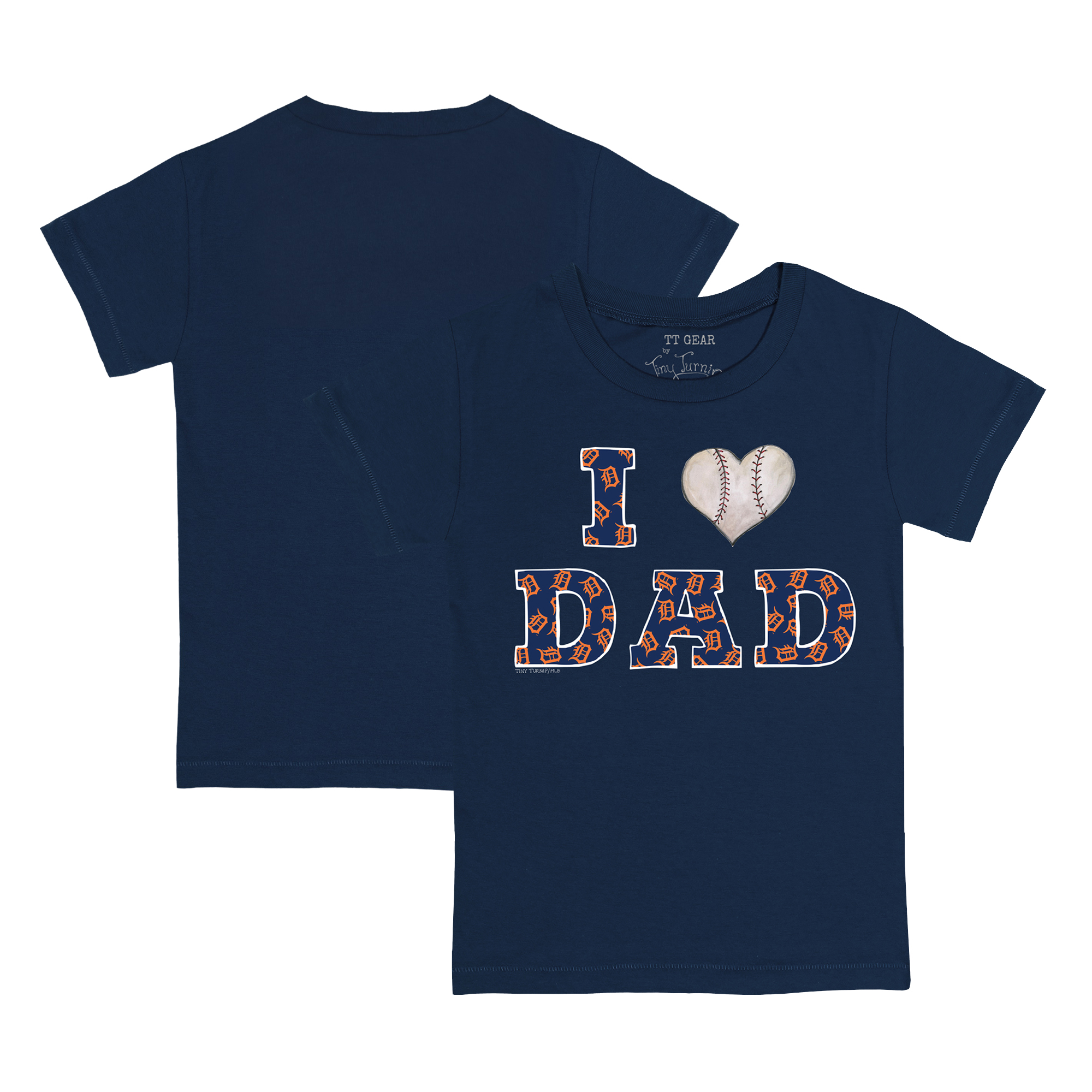 Youth Tiny Turnip Navy Detroit Tigers I Love Dad T-Shirt