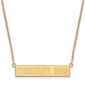 Women's Cincinnati Reds Gold-Plated Sterling Silver Small Bar Necklace