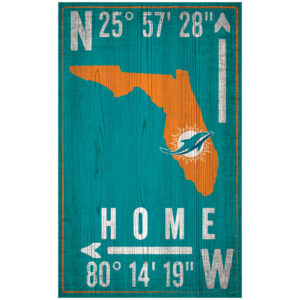 Miami Dolphins 11" x 19" Coordinate Sign