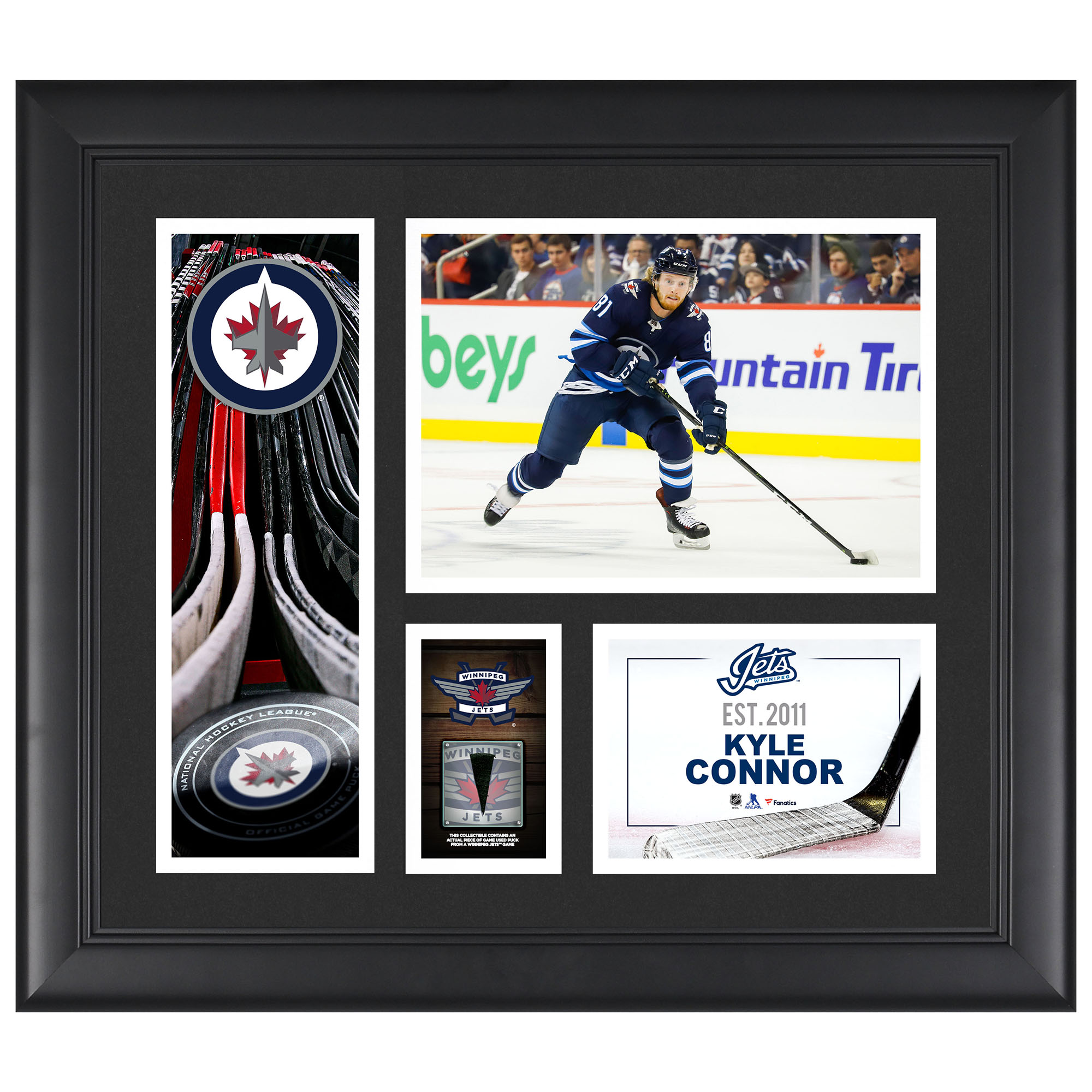 Kyle Connor Winnipeg Jets Framed 15" x 17" Player Collage with a Piece of Game-Used Puck