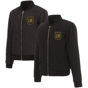 Women's JH Design Black LAFC Reversible Full-Zip Fleece Jacket