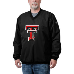Men's Franchise Club Black Texas Tech Red Raiders Logo Windshell Pullover