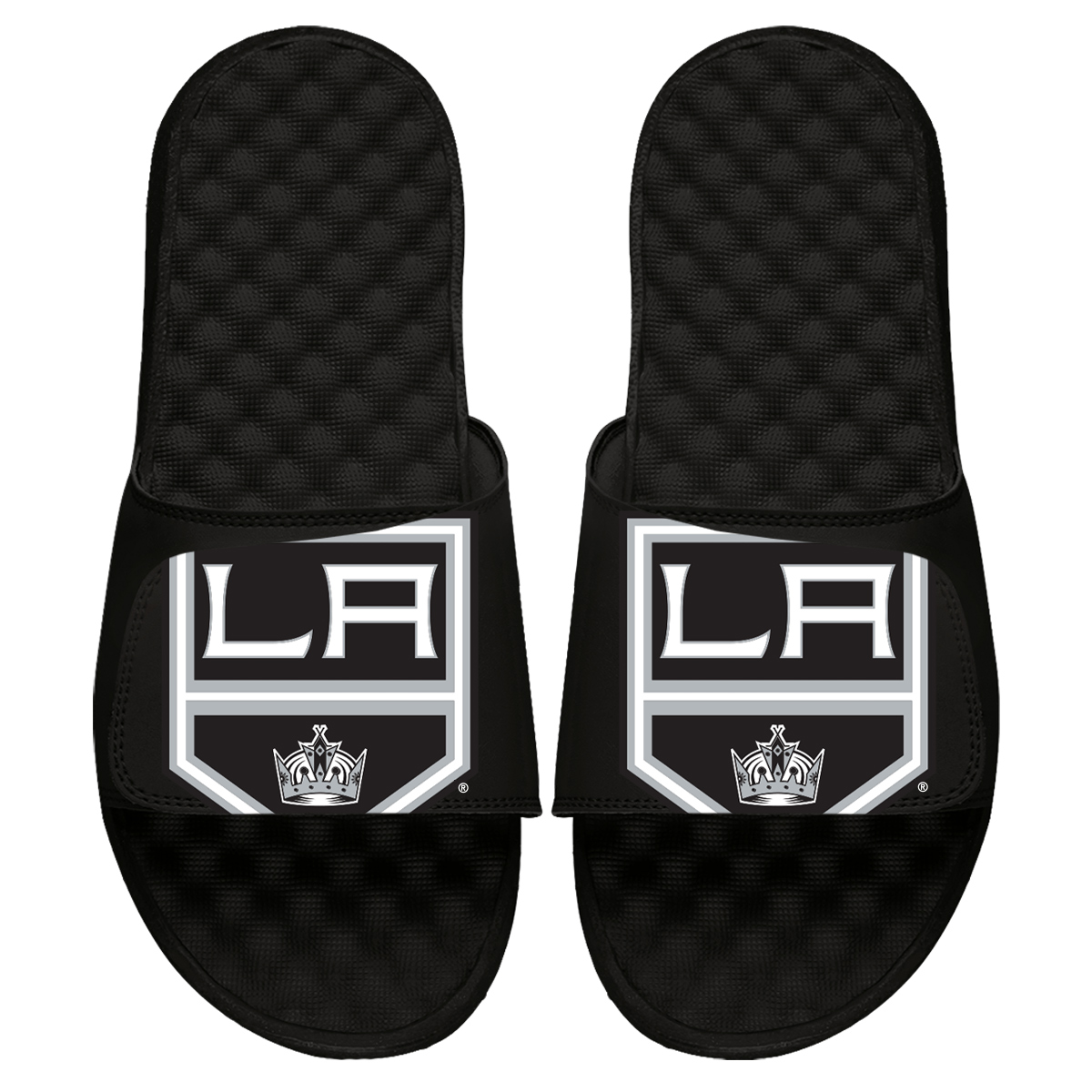 Youth ISlide Black Los Angeles Kings Blown Up Logo Slide Sandals