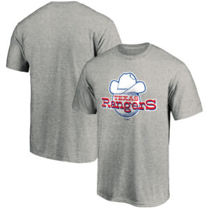 Men's Fanatics Heathered Gray Texas Rangers Cooperstown Collection Forbes Team T-Shirt