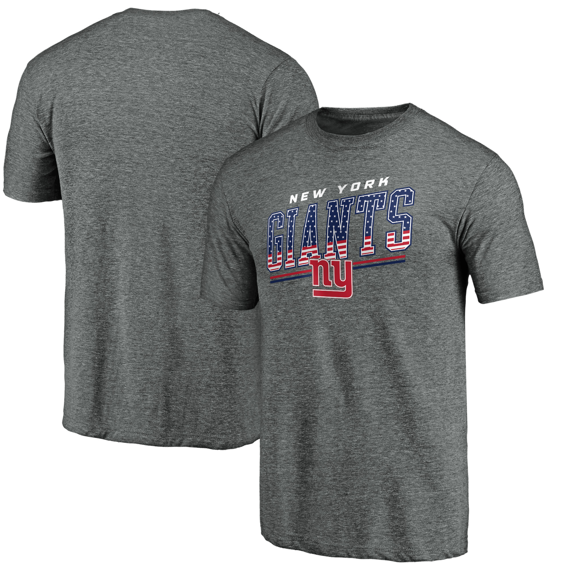 Men's Gray New York Giants Team Freedom Tri-Blend T-Shirt - Image 2