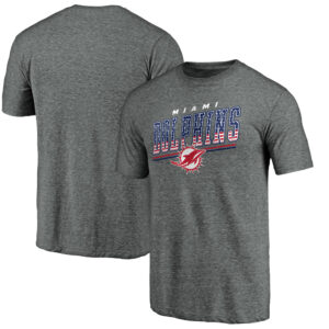 Men's Gray Miami Dolphins Team Freedom Tri-Blend T-Shirt