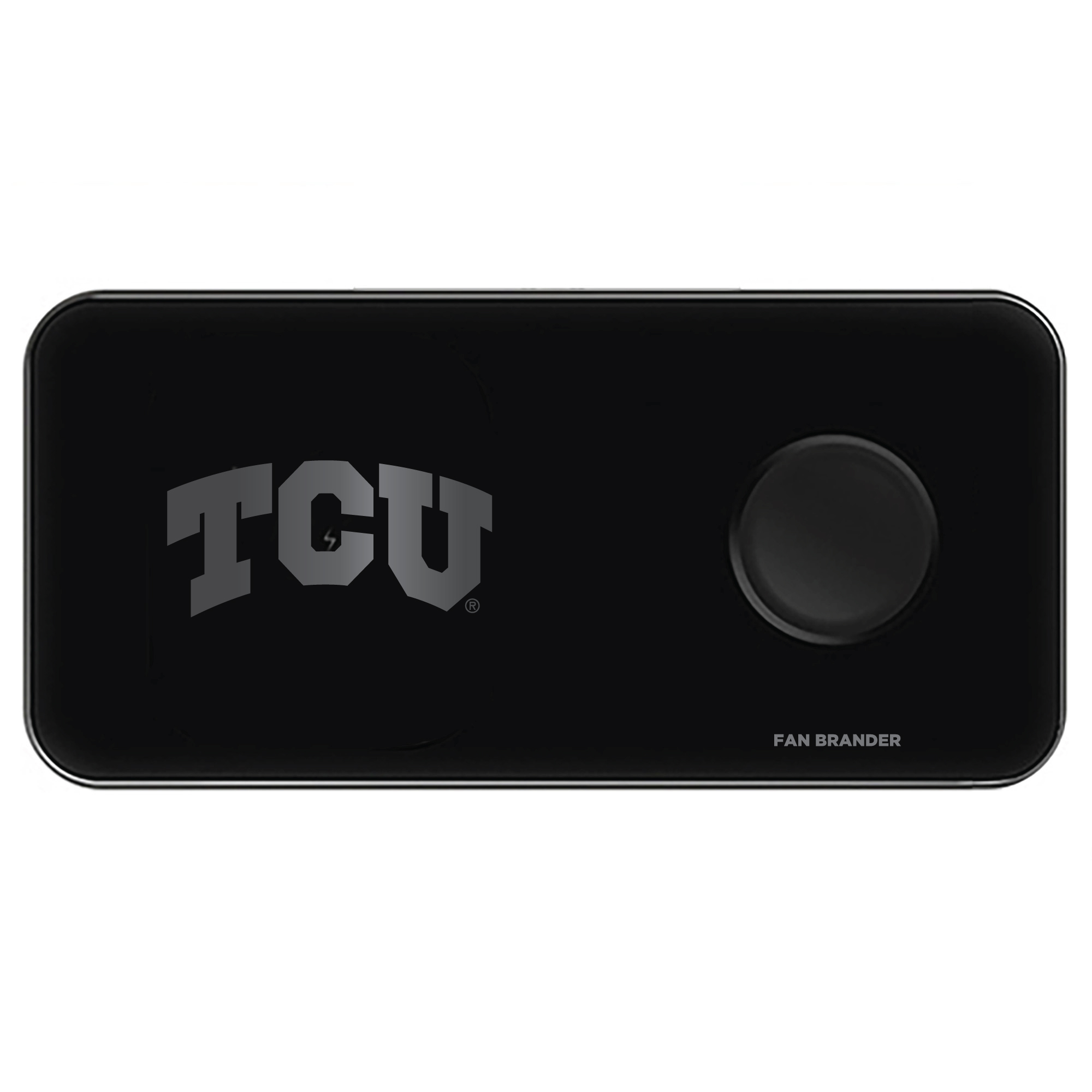 Black TCU Horned Frogs 3-in-1 Glass Wireless Charge Pad - Image 2