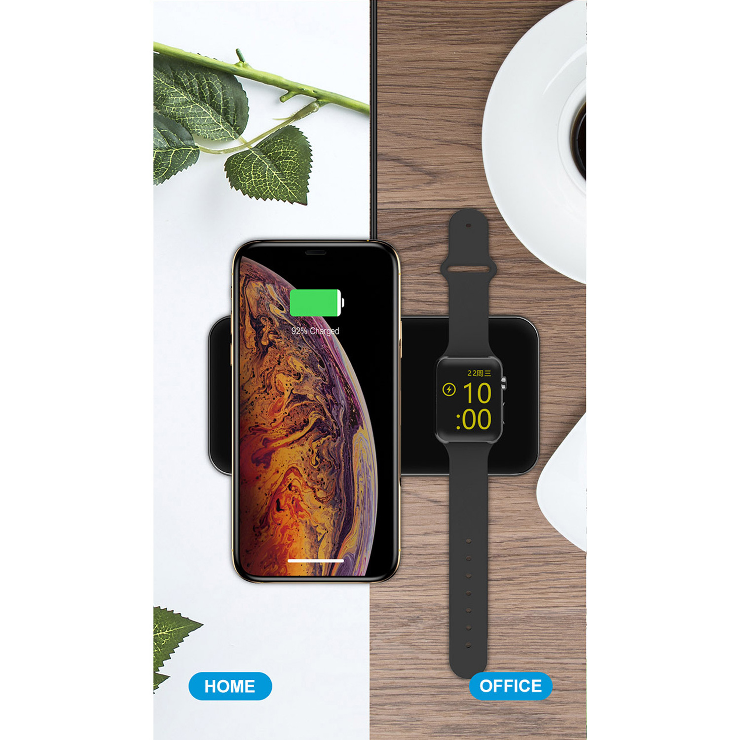 Black TCU Horned Frogs 3-in-1 Glass Wireless Charge Pad - Image 8