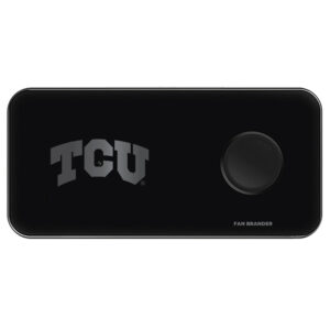 Black TCU Horned Frogs 3-in-1 Glass Wireless Charge Pad