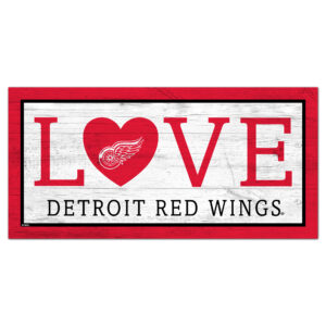 Detroit Red Wings 6'' x 12'' Team Love Sign