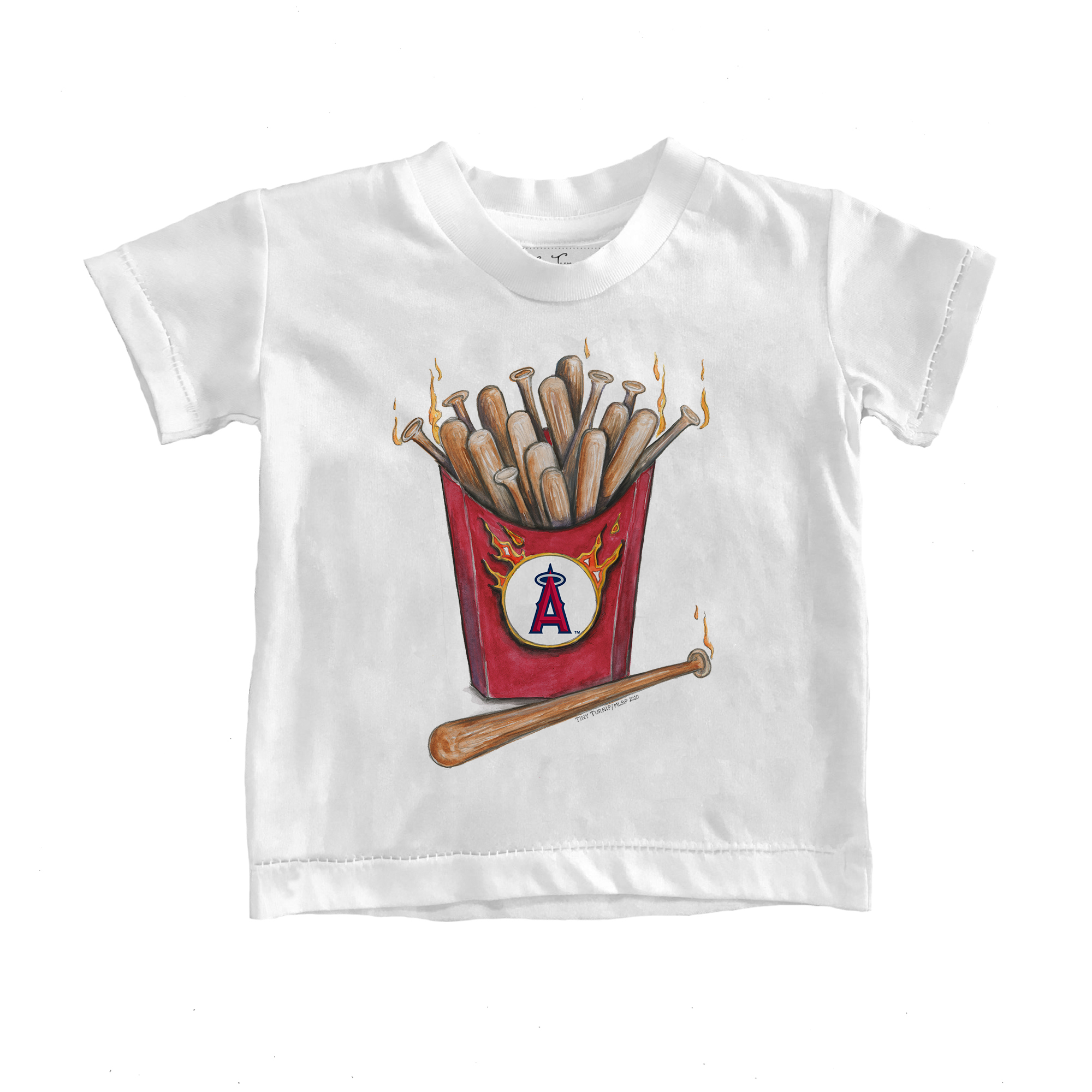 Infant Tiny Turnip White Los Angeles Angels Hot Bats T-Shirt