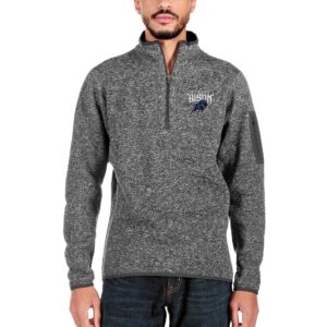 Men's Antigua Charcoal Howard Bison Big & Tall Fortune Quarter-Zip Pullover Jacket
