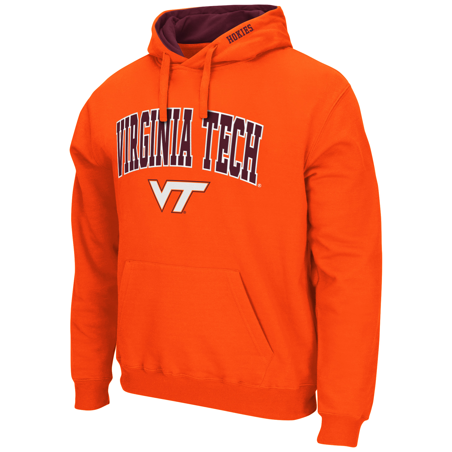 Men's Colosseum Orange Virginia Tech Hokies Arch & Logo 3.0 Pullover Hoodie - Image 6