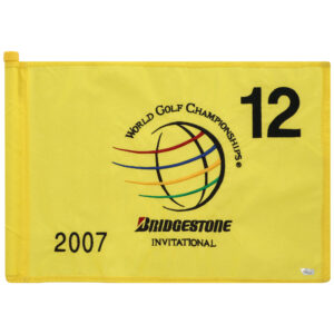 PGA TOUR Event-Used #12 Yellow Pin Flag from The Bridgestone Invitational on August 2nd to 5th 2007