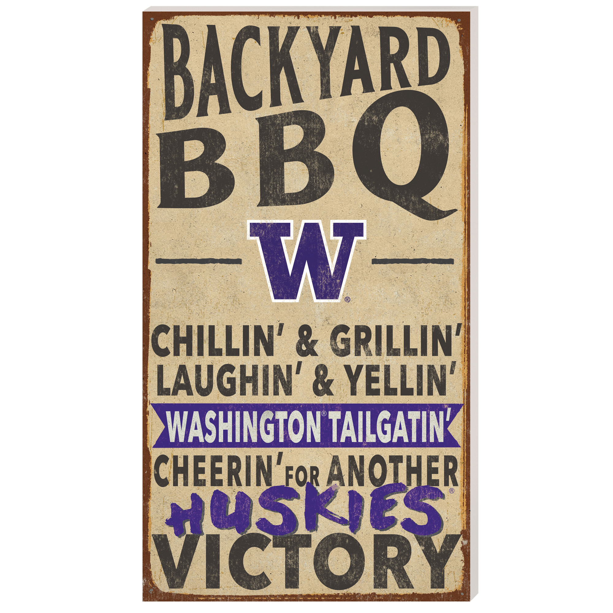 Washington Huskies 11'' x 20'' Indoor/Outdoor BBQ Sign - Image 7