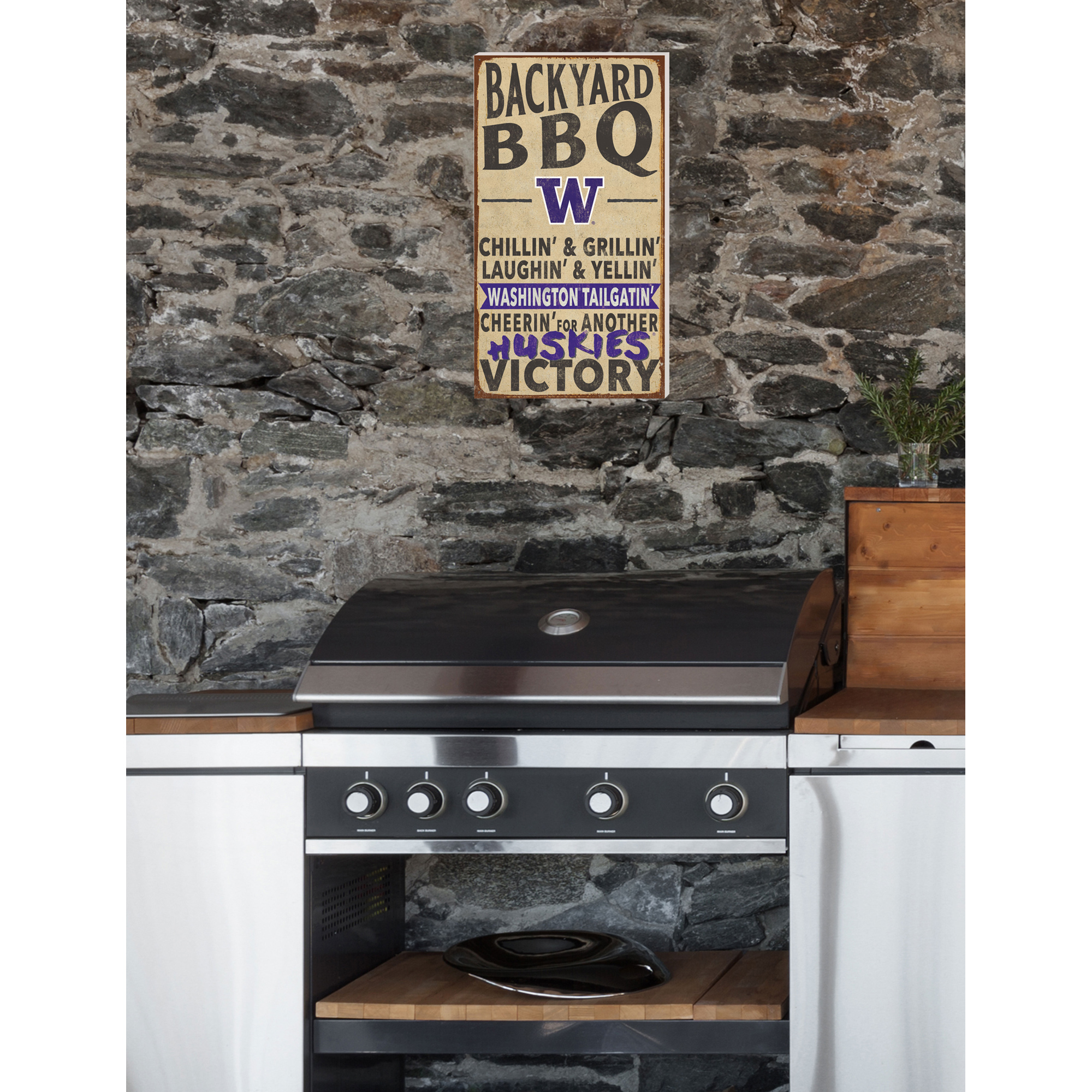 Washington Huskies 11'' x 20'' Indoor/Outdoor BBQ Sign - Image 8