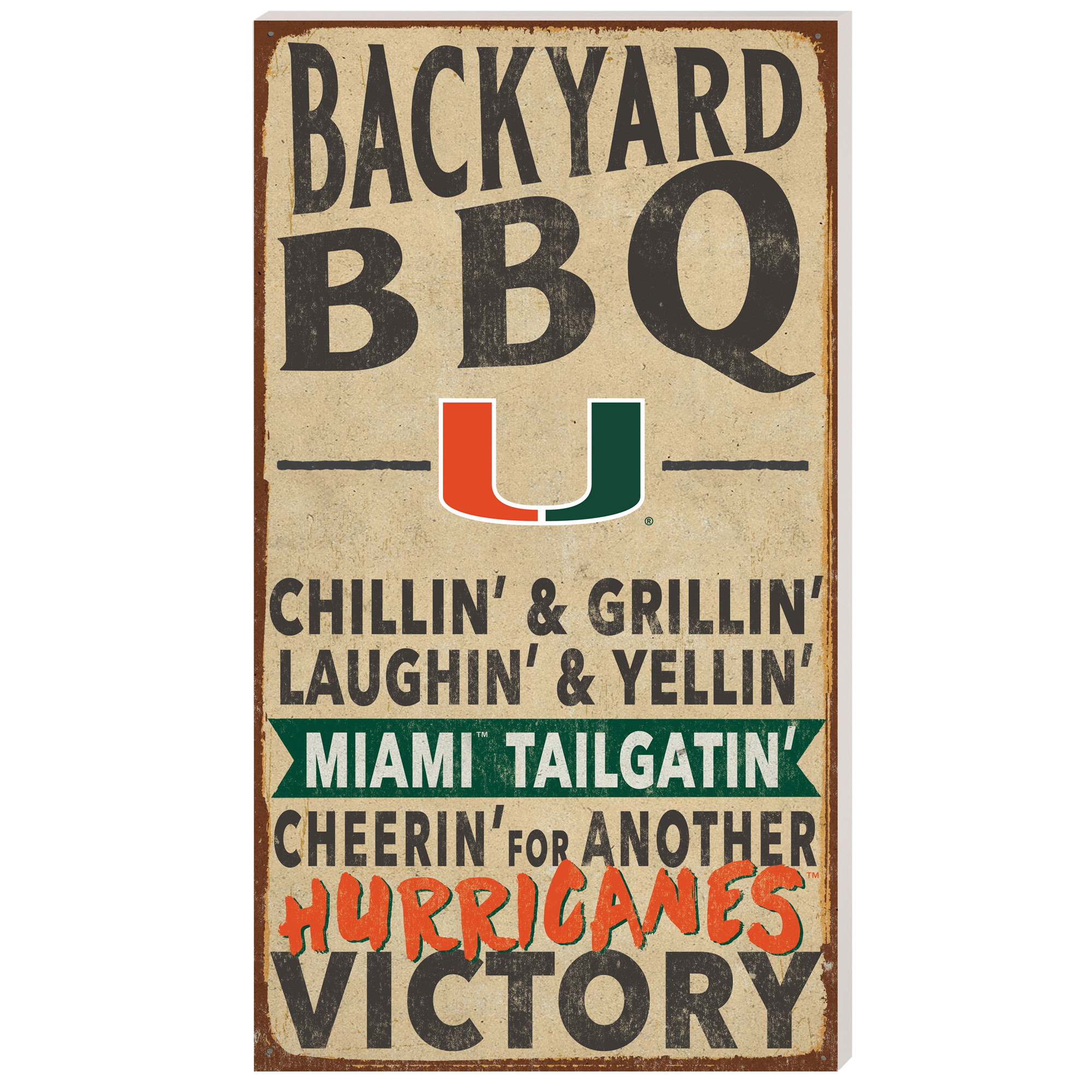 Miami Hurricanes 11'' x 20'' Indoor/Outdoor BBQ Sign - Image 4