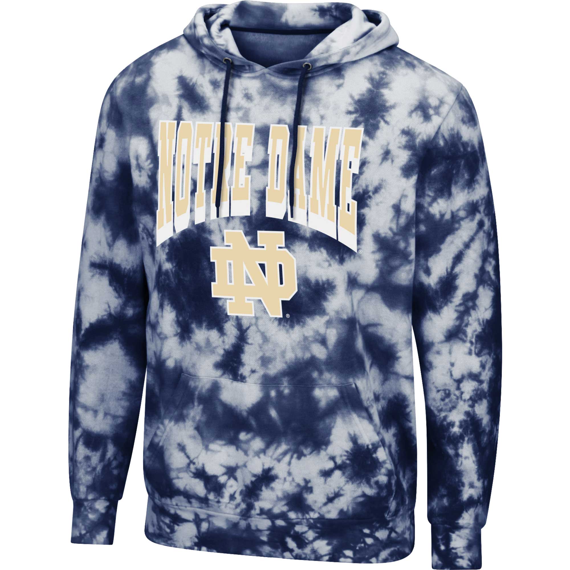 Men's Colosseum Navy Notre Dame Fighting Irish Fanatic Tie-Dye Pullover Hoodie - Image 9