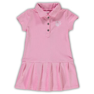 Girls Toddler Garb Pink Clemson Tigers Caroline Cap Sleeve Polo Dress