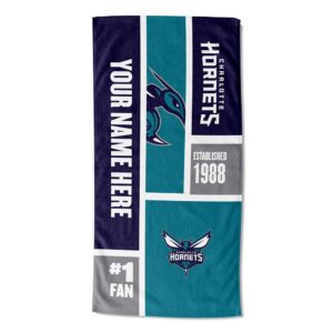 The Northwest Group Charlotte Hornets 30'' x 60'' Colorblock Personalized Beach Towel