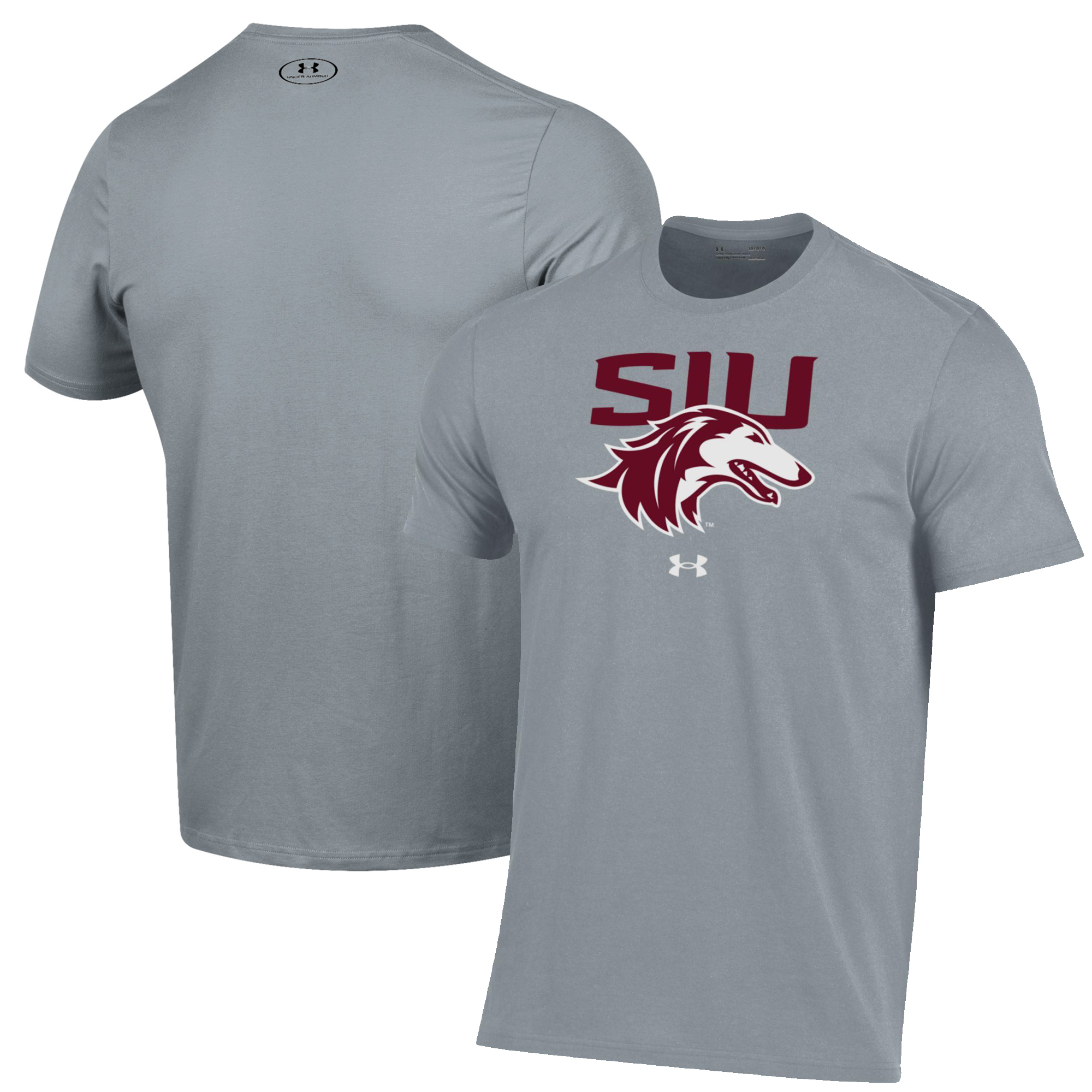 Men's Under Armour Gray Southern Illinois Salukis Primary Performance T-Shirt - Image 5