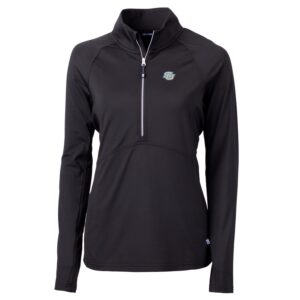Women's Cutter & Buck Black Southern University Jaguars Adapt Eco Knit Half-Zip Pullover Jacket
