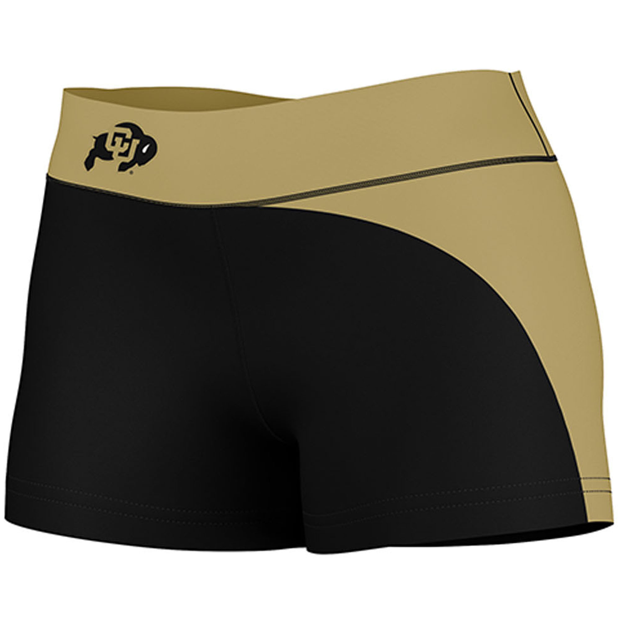 Women's Black/Gold Colorado Buffaloes Plus Size Curve Side Shorts - Image 3