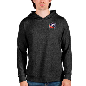 Men's Antigua Black Columbus Blue Jackets Team Absolute Pullover Hoodie