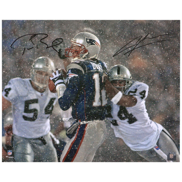 Tom Brady & Charles Woodson New England Patriots & Oakland Raiders Multi-Signed 16'' x 20'' Tuck Rule Photograph