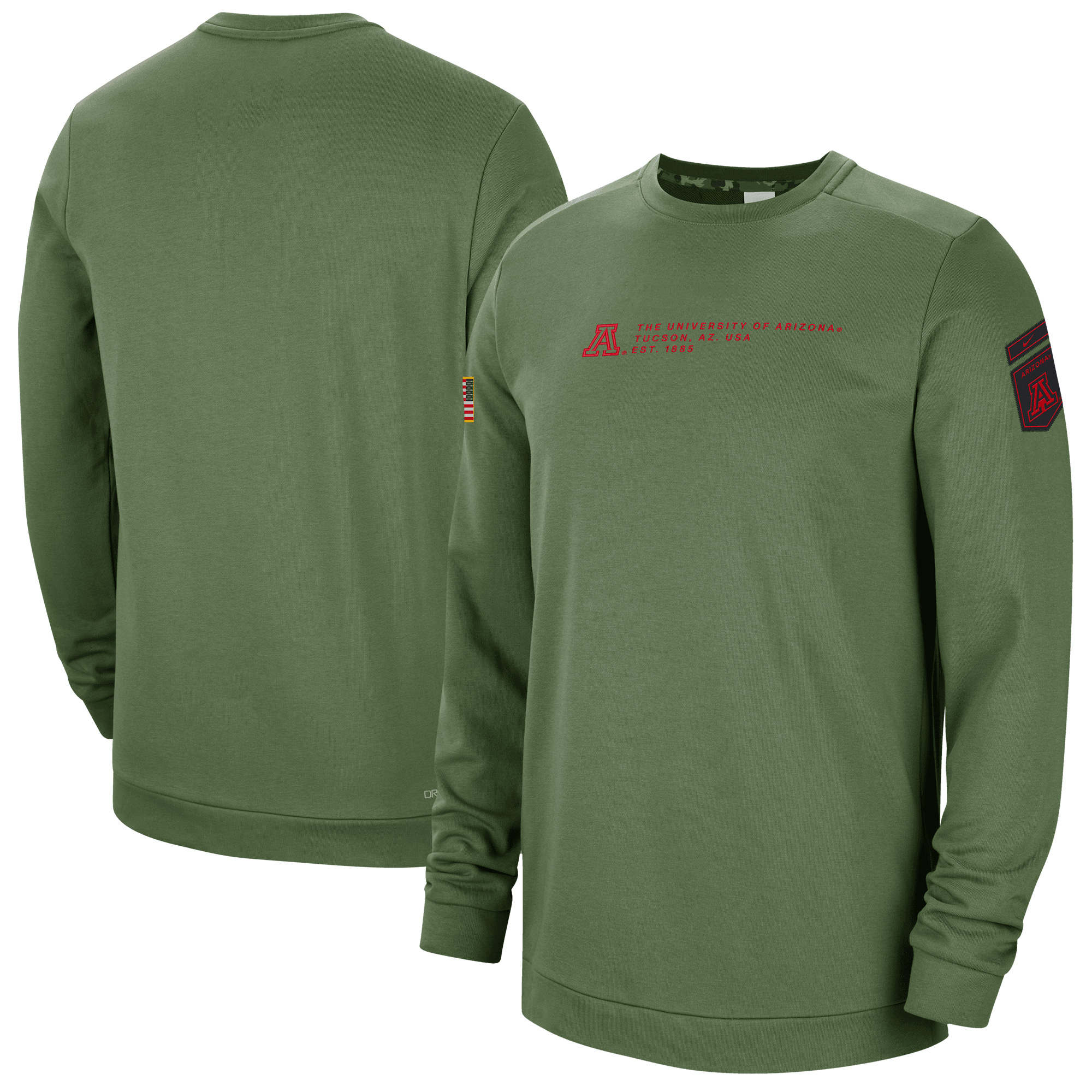 Men's Nike Olive Arizona Wildcats Military Pullover Sweatshirt - Image 2