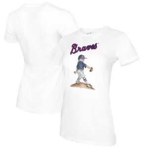 Women's Tiny Turnip White Atlanta Braves Clemente T-Shirt