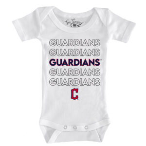 Infant Tiny Turnip White Cleveland Guardians Stacked Bodysuit