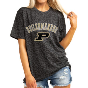 Women's Gameday Couture Leopard Purdue Boilermakers All the Cheer Leopard T-Shirt