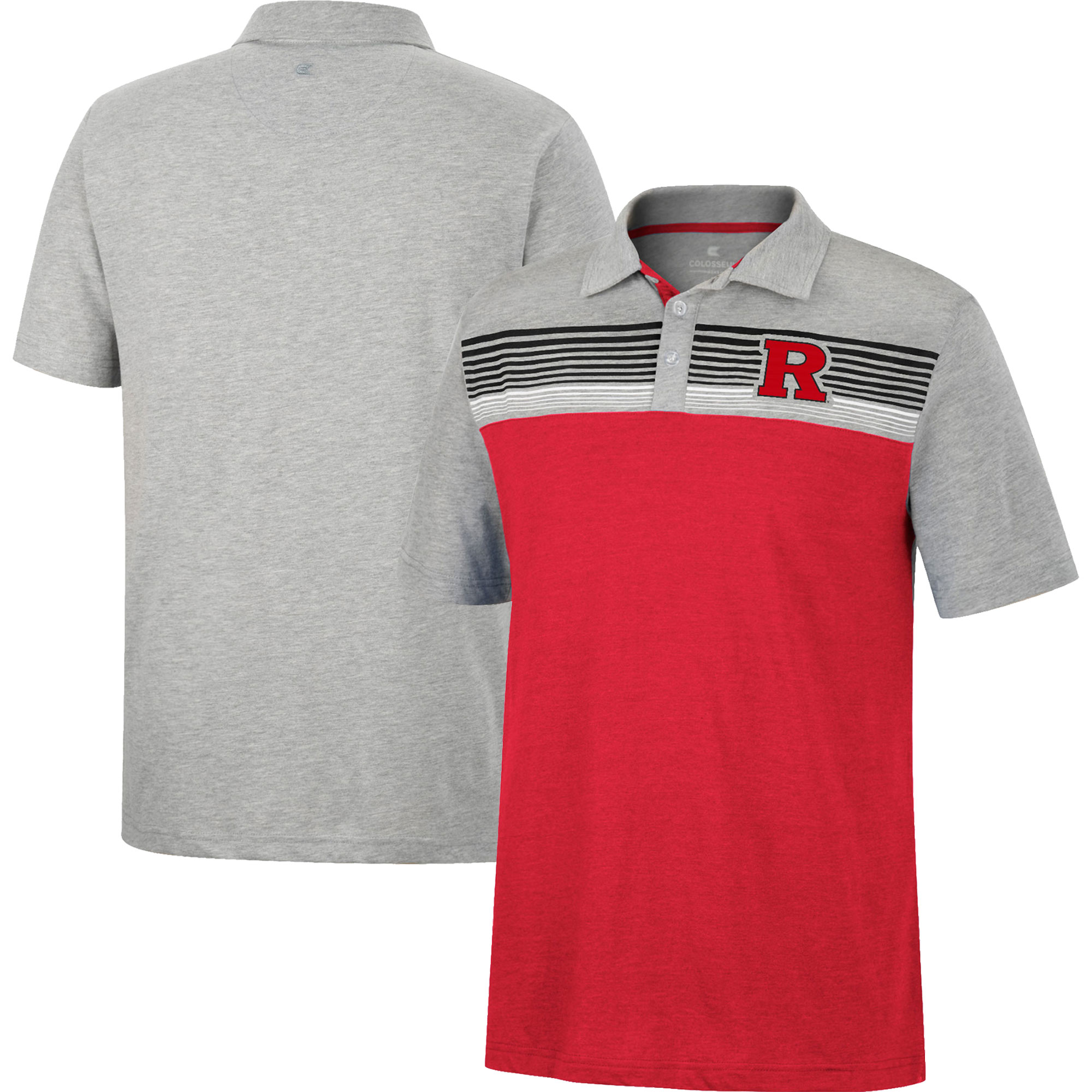 Men's Colosseum Scarlet/Heather Gray Rutgers Scarlet Knights Caddie Lightweight Polo - Image 5