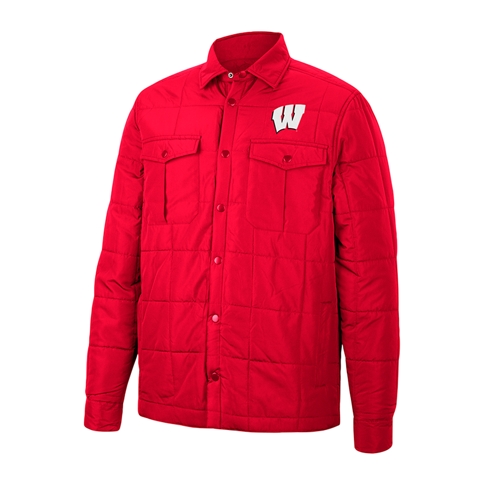 Men's Colosseum Red Wisconsin Badgers Detonate Quilted Full-Snap Jacket - Image 3