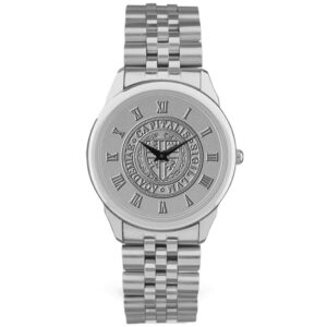 Men's Silver Capital University Comets Medallion Rolled Link Bracelet Wristwatch