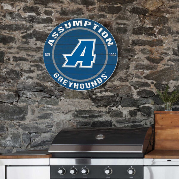 Blue Assumption Greyhounds 20'' x 20'' Indoor/Outdoor Circle Sign - Image 5