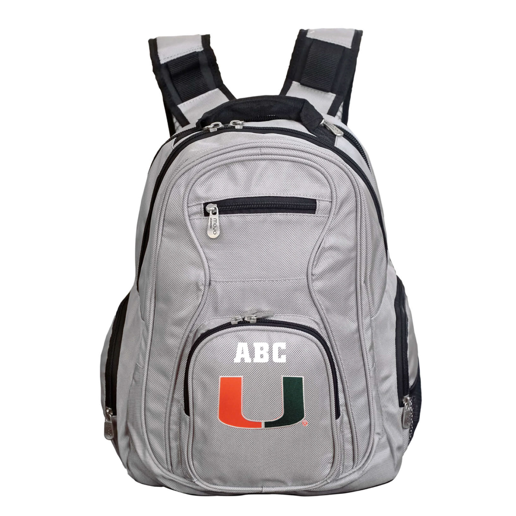 MOJO Gray Miami Hurricanes Personalized Premium Laptop Backpack - Image 2